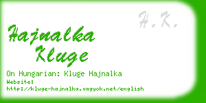 hajnalka kluge business card